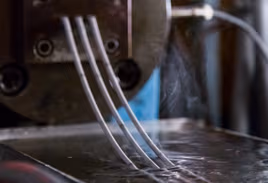 Feedstock coming out of MIM machine